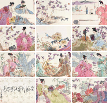 杨春华 2005年作 满园春色图册 册页 (十三选十二)拍卖价格