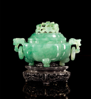 清中期 翡翠活环海棠式炉拍卖价格
