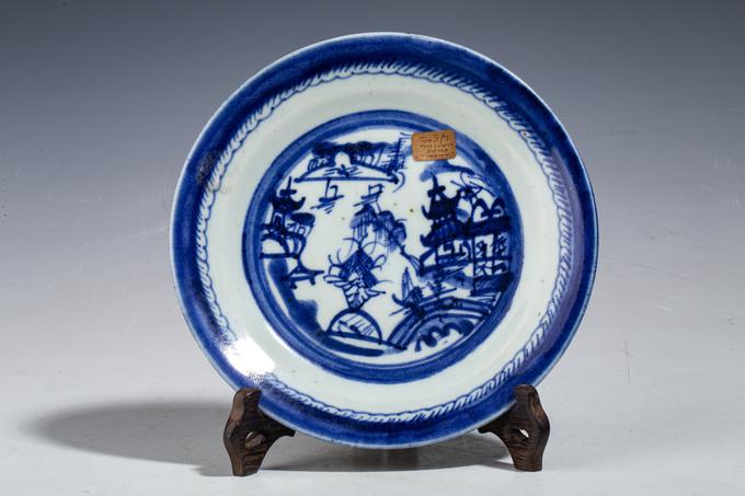 清中期清中·青花山水楼阁纹盘鉴定结果2025年01月14日-唐珍收藏