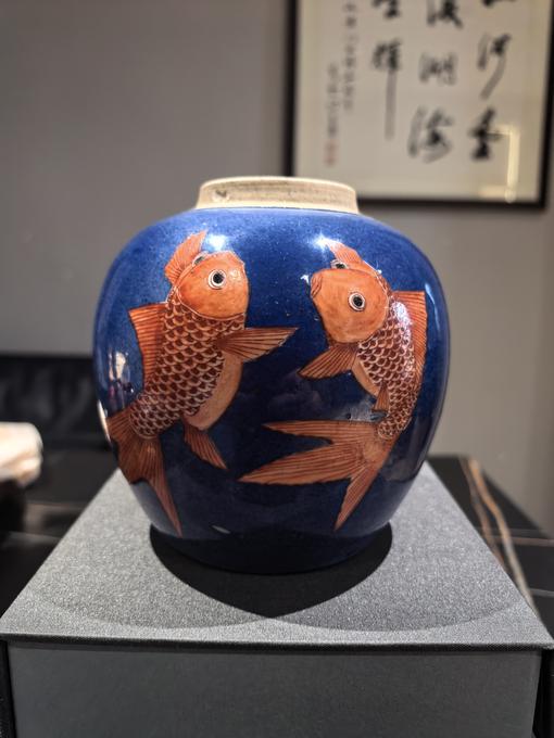 晚清晚清·洒蓝釉矾红金玉满堂纹罐鉴定结果2025年04月19日-唐珍收藏